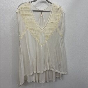 Free People White Tunic with Relaxed Fit